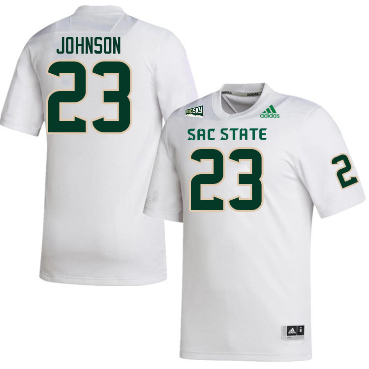 Sacramento State Hornets #23 Michael Johnson College Football Jerseys Stitched Sale-White
